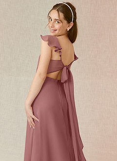 Azazie Everett Junior Desert Rose A-Line Chiffon Dress image7