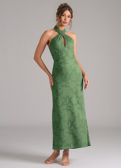 Azazie Marlissa Brautjungfernkleider Etui Plissee Blumen-Burnout Kleid Eukalyptus image5