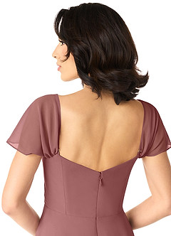 Azazie Tancie Bridesmaid Dresses Desert Rose A-Line Off the Shoulder Chiffon Convertible Dress image5