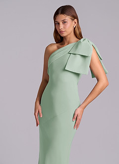 Azazie Yuanna Bridesmaid Dresses Agave Mermaid One Shoulder Chiffon Dress image7