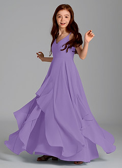 Azazie Karan Junior Tahiti A-Line Chiffon Dress image5