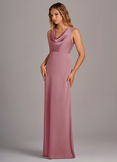 Azazie Wrenlee Bridesmaid Dresses Vintage Mauve A-Line Stretch Satin Dress image5