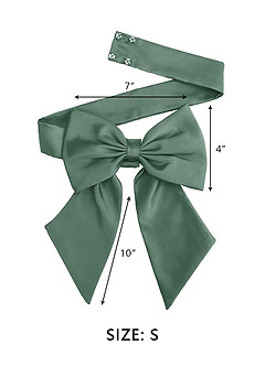 front Matching Color Matte Satin Sash with Back Bow
