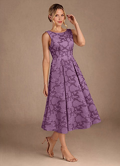 Azazie Fulton Abiti per la Madre della Sposa Abito A-Line in Burnout Floreale Plissettato Glicine image2