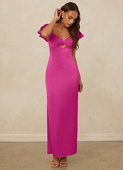 Christian Siriano Bridal for Azazie 1005 Bridesmaid Dresses Fuchsia Sheath Sweetheart Neckline Stretch Satin Dress image5