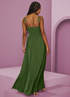 Barbie ♥ Azazie Bridesmaid Dresses Olive A-Line Pleated Chiffon Dress image14