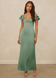 Christian Siriano Bridal for Azazie 1005 Bridesmaid Dresses Matcha Sheath Sweetheart Neckline Stretch Satin Dress image4