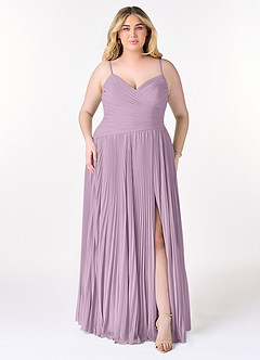 Azazie Vini Bridesmaid Dresses Wisteria A-Line V-Neck Pleated Chiffon Dress image7
