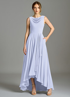 Azazie Wonderland Bridesmaid Dresses Lavender A-Line Pleated Chiffon Dress image6