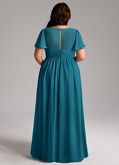 Azazie Verna Maternity Bridesmaid Dresses A-Line V-Neck Ruched Chiffon Floor-Length Dress image12