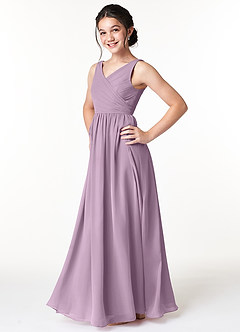 Azazie Sawyer Junior Wisteria A-Line Pleated Chiffon Dress image5
