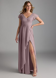 Azazie Omari Bridesmaid Dresses Dusk A-Line Mesh Dress image1