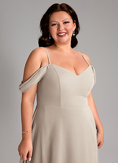 Azazie Marley Bridesmaid Dresses Frost A-Line Off the Shoulder Chiffon Convertible Dress image16