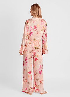 front Ensemble pyjama à manches longues imprimé à volants