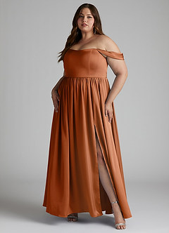 Azazie Morana Final Sale Amethyst A-Line Off the Shoulder Stretch Satin Convertible Dress image12