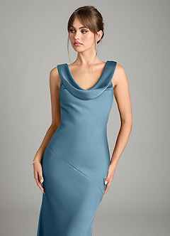 Azazie Rylina Bridesmaid Dresses Bermuda Mermaid Stretch Satin Dress image3