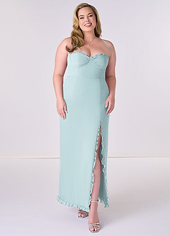 Barbie ♥ Azazie Bridesmaid Dresses Mist Sheath Corset Chiffon Dress image6
