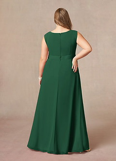 Azazie Bettina Mother of the Bride Dresses Dark Green A-Line Lace Chiffon Dress image7