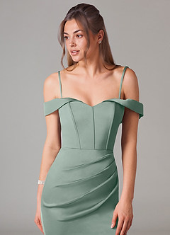 Azazie Everly Final Sale Amethyst Mermaid Off the Shoulder Stretch Satin Convertible Dress image2