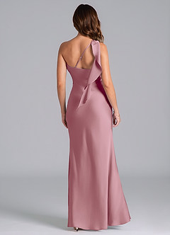 Azazie Driea Bridesmaid Dresses Vintage Mauve Mermaid One Shoulder Stretch Satin Dress image2