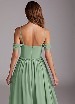 Azazie Calianna Bridesmaid Dresses Matcha A-Line Off the Shoulder Chiffon Convertible Dress image9