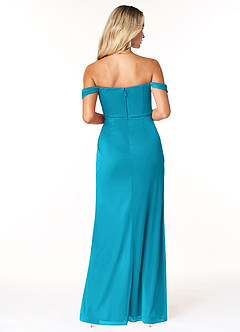 Azazie Tessa Bridesmaid Dresses Jade Sheath Sweetheart Off-The-Shoulder Mesh Convertible Dress image6