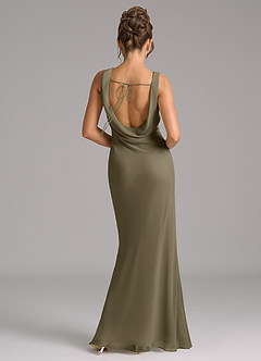 Azazie Rylina Bridesmaid Dresses Willow Green Mermaid Pleated Chiffon Dress image6
