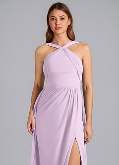 Azazie Mianna Jurken voor bruidsmeisjes Jurk van Chiffon met A-Lijn Geplooid Frosted Lila image6