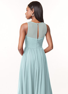 Azazie Nina Bridesmaid Dresses Mist A-Line Pleated Chiffon Dress image3