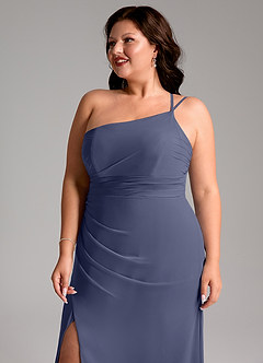 Azazie Eren Bridesmaid Dresses Stormy Sheath One Shoulder Chiffon Dress image13