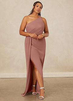 Christian Siriano Bridal for Azazie 1003 Bridesmaid Dresses Cedar Rose Sheath One Shoulder Chiffon Dress image8