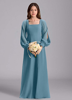 Azazie Bondi Junior Robe Trapèze en Mousseline de soie Blouson Bermude image3