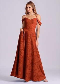 Azazie Marley Final Sale Black A-Line Off the Shoulder Floral Burnout Convertible Dress image4