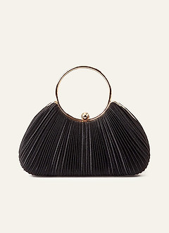 front Satin Pleated Handbag