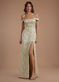 Robe Longue Crème Au Beurre Florale Janet image1