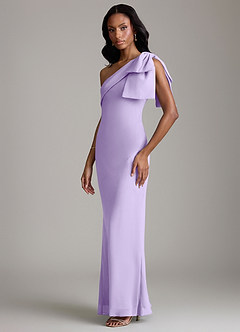 Azazie Yuanna Bridesmaid Dresses Lilac Mermaid One Shoulder Chiffon Dress image5