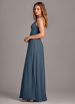Azazie Amina Bridesmaid Dresses Neptune A-Line Chiffon Dress image4