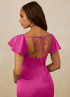Christian Siriano Bridal for Azazie 1005 Bridesmaid Dresses Fuchsia Sheath Sweetheart Neckline Stretch Satin Dress image3