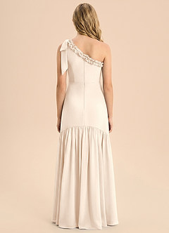 Azazie Yana Junior Robe Fourreau en Mousseline de soie Nœud Albâtre Blanc image2
