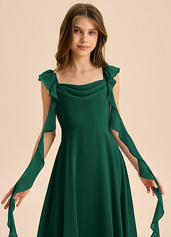 Azazie Carmin Junior Klä av A-Line i Chiffong Rynkad image7