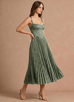 Robe Midi Bleu Sauge Isonelle image6