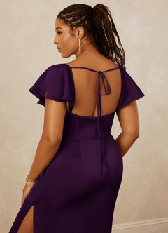 Christian Siriano Bridal for Azazie 1005 Bridesmaid Dresses Grape Sheath Sweetheart Neckline Stretch Satin Dress image10