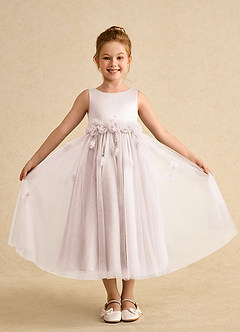 Azazie Lux Flower Girl Dresses Rose Petal A-Line Beaded Tulle Dress image4