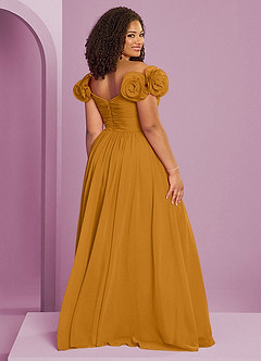 Barbie ♥ Azazie Bridesmaid Dresses Butterscotch A-Line Off the Shoulder Chiffon Convertible Dress image19