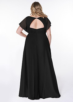Azazie Rylee Bridesmaid Dresses Black A-Line Pleated Chiffon Dress image7