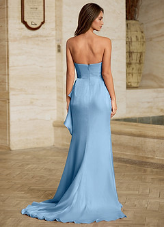 Liorah Azul Menta Vestido de fiesta sin tirantes image7