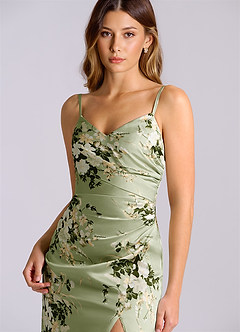 Azazie Azuree Suknie dla druhen Linia A Pofałdowany Satyna elastyczna Do ziemi Sukienka image6