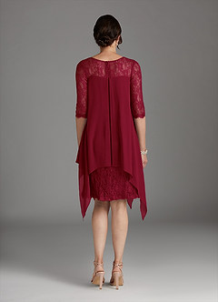Azazie Flo Kleider für die Brautmutter A-Linie Spitze Chiffon Kleid Burgunderrot image4