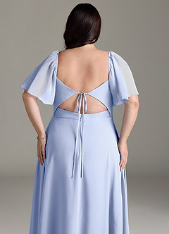 Azazie Chloe Abiti da Damigella Abito A-Line in Chiffon Scollo a Cuore Ghiaccio image13