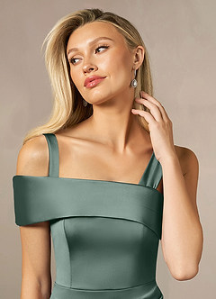 Azazie Laramie Kleider für die Brautmutter Meerjungfrau-Linie Plissee Stretch-Satin Kleid Seemoos image5